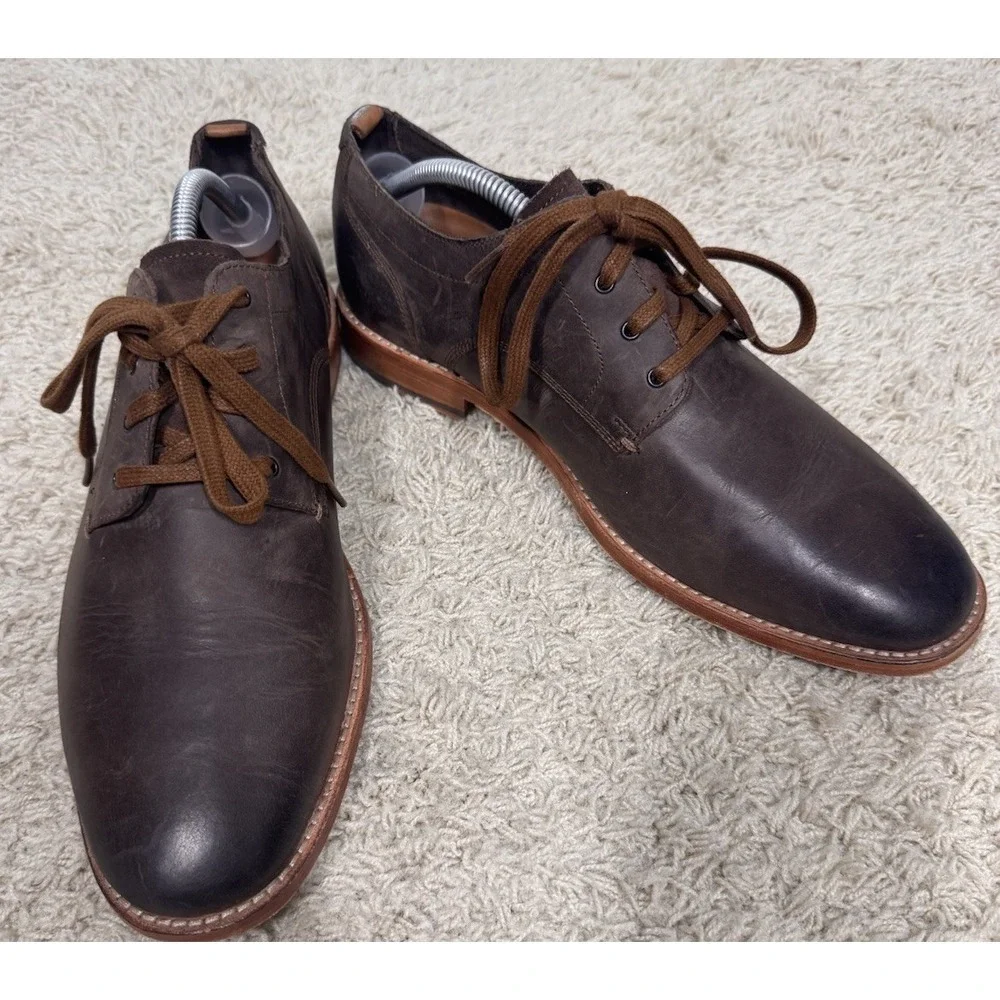 Cole Haan Feathercraft Grand Brown Leather Blucher Oxford Dress Shoes Men's 10.5